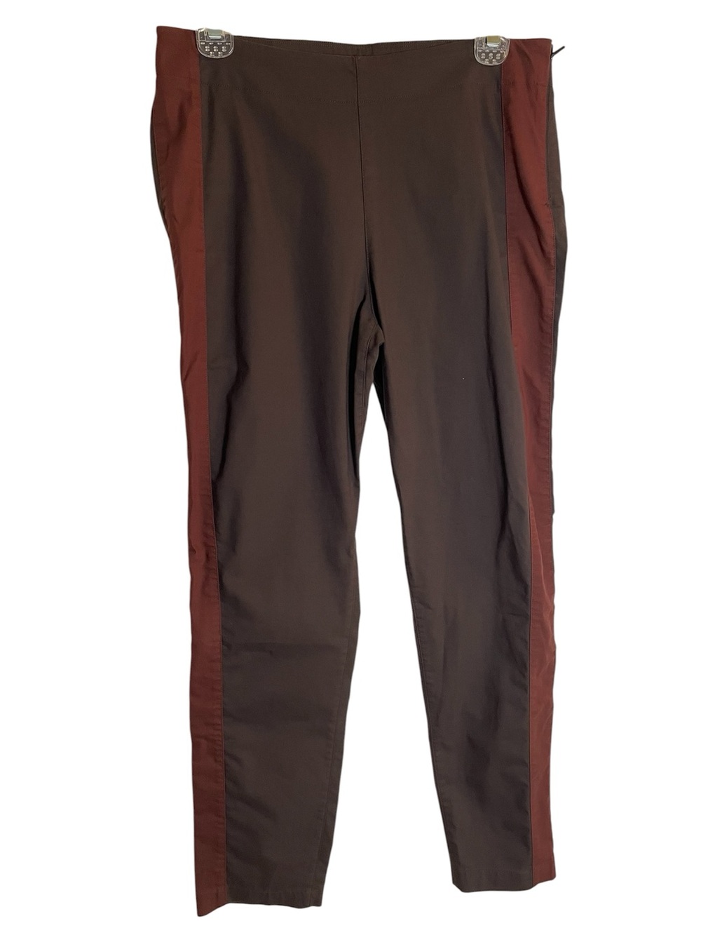 Kit and Ace Brown Straight Leg Pants with Contrast Side Panels Size 8